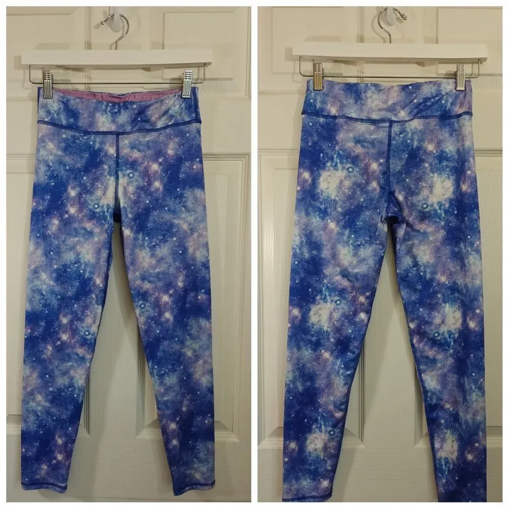 Eddie Bauer lavender graphic tee & galaxy legging set sz L (14/16)